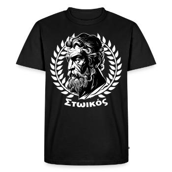 Epictète Philosophie grecque Stoïcisme Stoïque Philosope - T-shirt Premium bio Homme - noir - Devant - Nico (187cm)