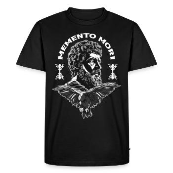 Memento Mori Marc-Aurèle Philosophe stoïcien Anc - T-shirt Premium bio Homme - noir - Devant - Nico (187cm)