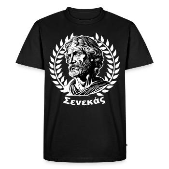 Sénèque Philosophie stoïcienne romaine Stoïcisme antique - T-shirt Premium bio Homme - noir - Devant - Nico (187cm)