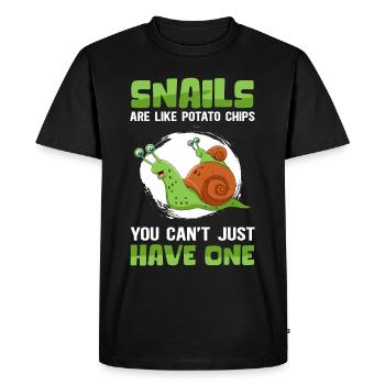 Escargot | Drôle de cadeau d’escargots - T-shirt Premium bio Homme - noir - Devant - Nico (187cm)