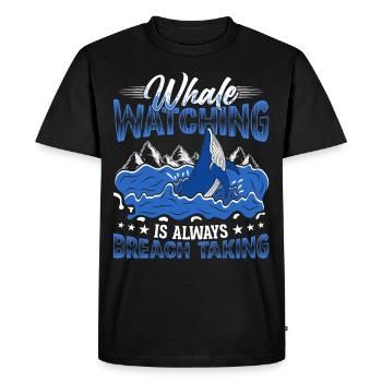 Observation des baleines Observation des baleines Orques Bleu Baleine - T-shirt Premium bio Homme - noir - Devant - Nico (187cm)