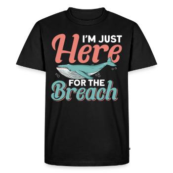 Observation des baleines Observation des baleines Orques Bleu Baleine - T-shirt Premium bio Homme - noir - Devant - Nico (187cm)