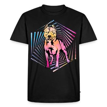 Pitbull Rétro - T-shirt Premium bio Homme - noir - Devant - Nico (187cm)