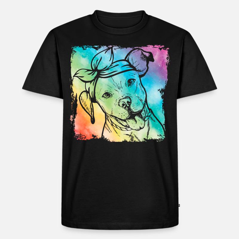Pitbull Retro - Männer Premium Bio T-Shirt - Schwarz