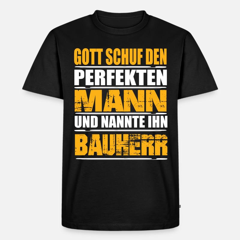 Bauherr - Männer Premium Bio T-Shirt - Schwarz