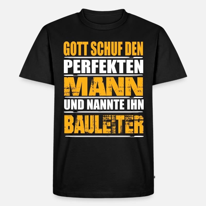 Bauleiter - Männer Premium Bio T-Shirt - Schwarz