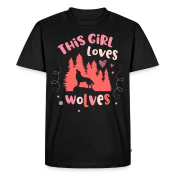 Cette fille aime les loups animal loup-garou loup - T-shirt Premium bio Homme - noir - Devant - Nico (187cm)