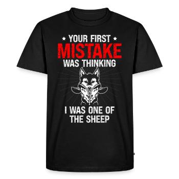 Faune Animal Loup-Garou Amoureux Loup Chuchoteur - T-shirt Premium bio Homme - noir - Devant - Nico (187cm)