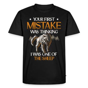 Faune Animal Loup-Garou Amoureux Loup Chuchoteur - T-shirt Premium bio Homme - noir - Devant - Nico (187cm)