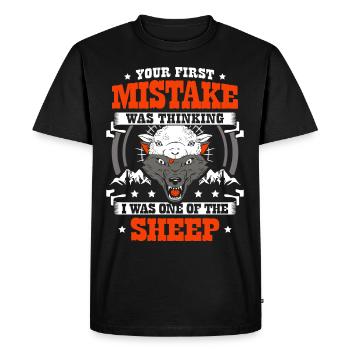 Faune Animal Loup-Garou Amoureux Loup Chuchoteur - T-shirt Premium bio Homme - noir - Devant - Nico (187cm)