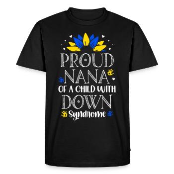 Proud Nana of a child with - Men's Premium Organic T-Shirt - black - Front - Nico (187cm)