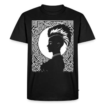 Fantasy Post Punk Celtic Tribal Art Batcave Girl - Men's Premium Organic T-Shirt - black - Front - Nico (187cm)