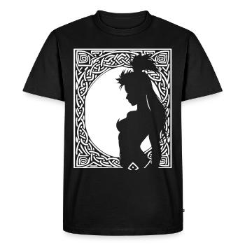 Fantasy Post Punk Celtic Tribal Art Batcave Girl - T-shirt Premium bio Homme - noir - Devant - Nico (187cm)
