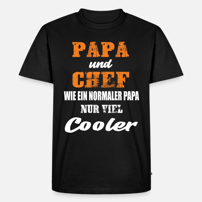Papa und Chef - Männer Premium Bio T-Shirt - Schwarz