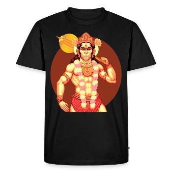 Dieu hindou Hanuman Singe Divinité de la sagesse Hindouisme - T-shirt Premium bio Homme - noir - Devant - Nico (187cm)