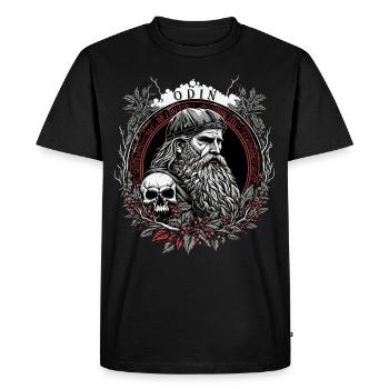 Odin Guerrier Nordique Dieu Aesir Divinité Vikings Mytholo - T-shirt Premium bio Homme - noir - Devant - Nico (187cm)