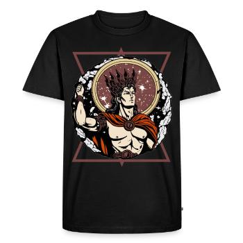Aesir Trickster God Old Norse Viking Mythology Art - Men's Premium Organic T-Shirt - black - Front - Nico (187cm)