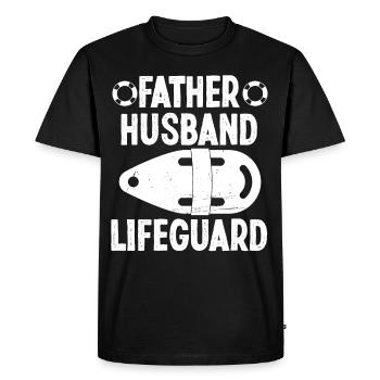 Préposé à la piscine Père Mari Sauveteur Sauveteur Sauveteur - T-shirt Premium bio Homme - noir - Devant - Nico (187cm)