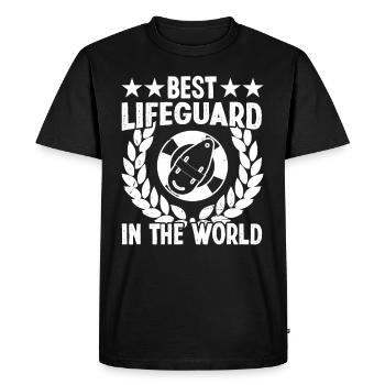 Meilleur sauveteur de préposé à la piscine dans World Lifeguard - T-shirt Premium bio Homme - noir - Devant - Nico (187cm)