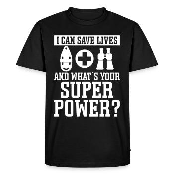 Sauveteur Je peux sauver des vies Sauveteur - T-shirt Premium bio Homme - noir - Devant - Nico (187cm)
