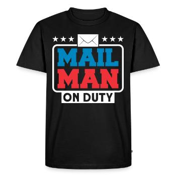 Postman Postman Letter Parcel Service Gift - Men's Premium Organic T-Shirt - black - Front - Nico (187cm)