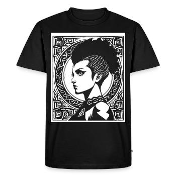 Fantasy Post Punk Celtic Tribal Art Batcave Girl - T-shirt Premium bio Homme - noir - Devant - Nico (187cm)