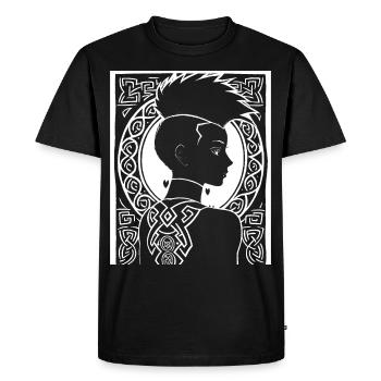 Fantasy Post Punk Celtic Tribal Art Batcave Girl - T-shirt Premium bio Homme - noir - Devant - Nico (187cm)