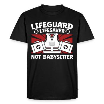 Sauveteur préposé à la piscine Pas sauveteur de baby-sitter - T-shirt Premium bio Homme - noir - Devant - Nico (187cm)