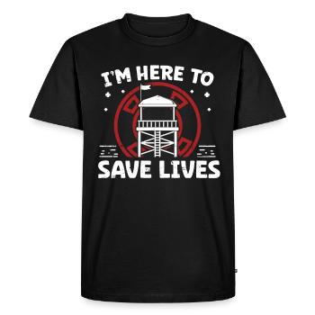 Les sauveteurs ici pour sauver des vies Les sauveteurs - T-shirt Premium bio Homme - noir - Devant - Nico (187cm)