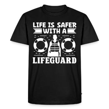 Sauveteur Laissez le sauvetage commencer Sauveteur - T-shirt Premium bio Homme - noir - Devant - Nico (187cm)