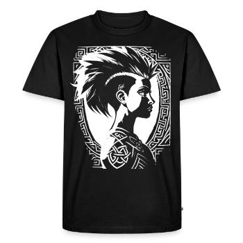 Fantasy Post Punk Celtic Tribal Art Batcave Girl - Men's Premium Organic T-Shirt - black - Front - Nico (187cm)