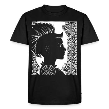 Fantasy Post Punk Celtic Tribal Art Batcave Girl - T-shirt Premium bio Homme - noir - Devant - Nico (187cm)
