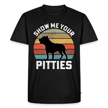 Montrez-moi vos pitties - T-shirt Premium bio Homme - noir - Devant - Nico (187cm)