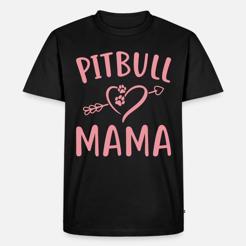 Pitbull Mama - Männer Premium Bio T-Shirt - Schwarz