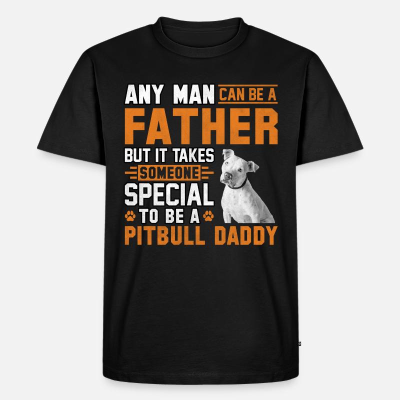 Pitbull Daddy Father - Männer Premium Bio T-Shirt - Schwarz