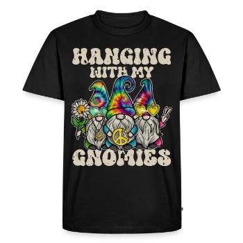 Hippie Gnomes Peace Tie Dye - Men's Premium Organic T-Shirt - black - Front - Nico (187cm)