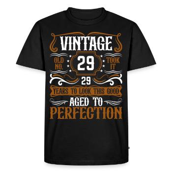 29e anniversaire Vintage Rétro - T-shirt Premium bio Homme - noir - Devant - Nico (187cm)