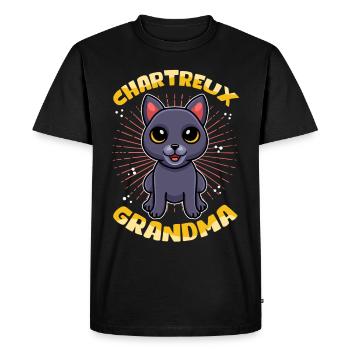 Chartreux Grandma Carthusian Cat Gift - Men's Premium Organic T-Shirt - black - Front - Nico (187cm)
