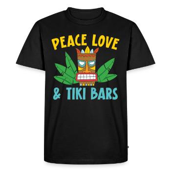Peace Love & Tiki Bars Luau Party Tiki Bar - T-shirt Premium bio Homme - noir - Devant - Nico (187cm)