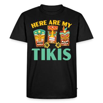 Voici mes Tikis Hawaiian Luau Party Tik - T-shirt Premium bio Homme - noir - Devant - Nico (187cm)