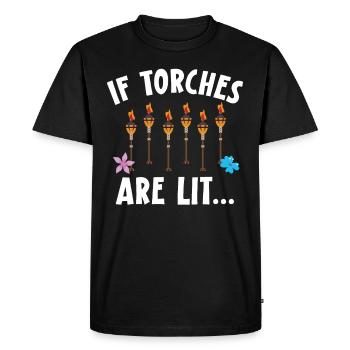 Quand les torches brûlent le Tiki hawaïen Luau Party - T-shirt Premium bio Homme - noir - Devant - Nico (187cm)