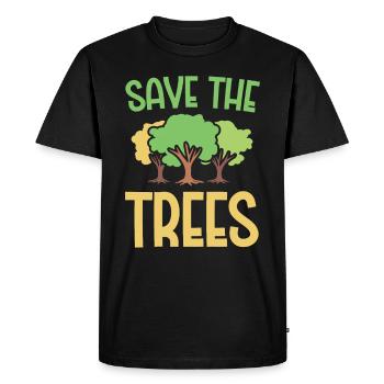 Activisme environnemental Sauvons les arbres Protection de l’environnement Terre - T-shirt Premium bio Homme - noir - Devant - Nico (187cm)