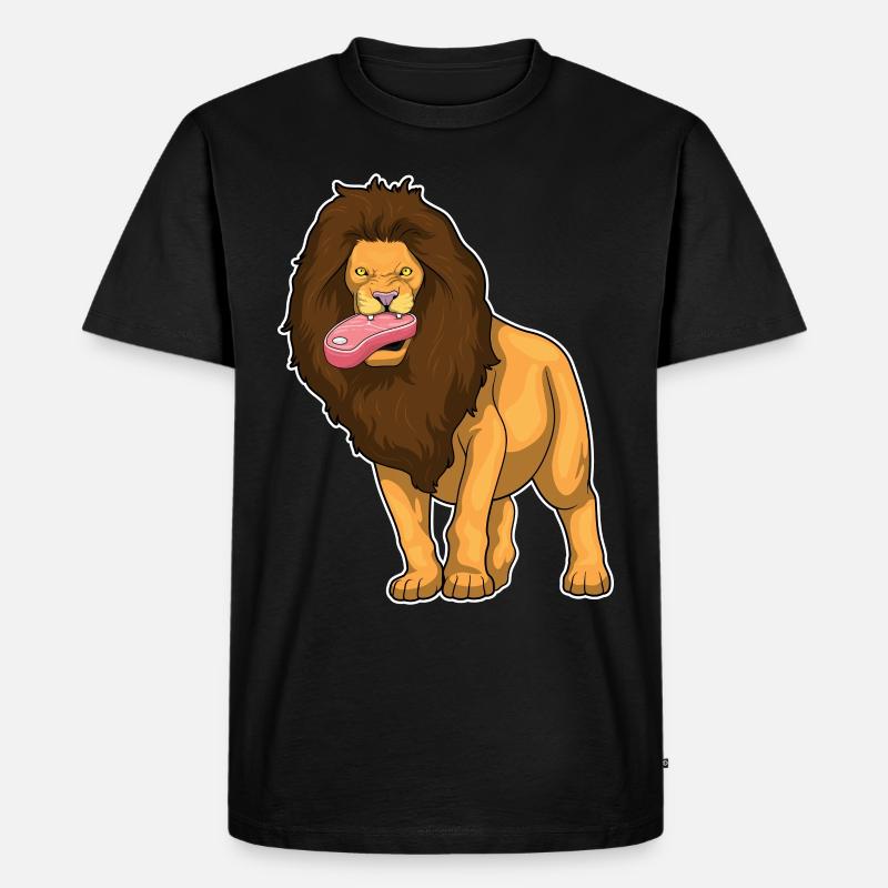 Löwe Fleisch - Männer Premium Bio T-Shirt - Schwarz