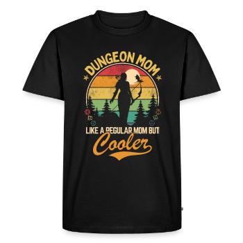 Donjon Mom - Comme une mère normale mais plus cool - T-shirt Premium bio Homme - noir - Devant - Nico (187cm)