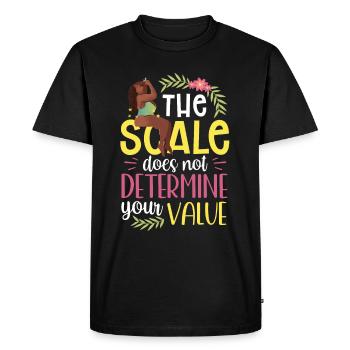 La Balance ne détermine pas votre valeur Honte corporelle - T-shirt Premium bio Homme - noir - Devant - Nico (187cm)