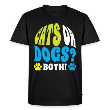 Chats ou chiens les deux amants Chat Chien - T-shirt Premium bio Homme - noir - Devant - Nico (187cm)
