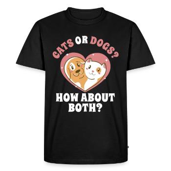 Chats ou chiens, que diriez-vous des deux chats - T-shirt Premium bio Homme - noir - Devant - Nico (187cm)
