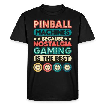 Flipper Retro Pinball Flipperautomat Bumper - Men's Premium Organic T-Shirt - black - Front - Nico (187cm)