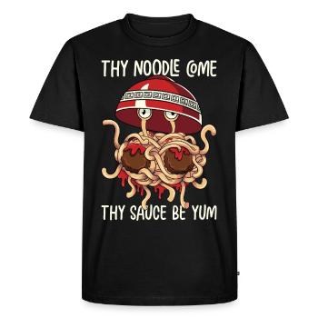 Flying Spaghetti Monster FSM - Men's Premium Organic T-Shirt - black - Front - Nico (187cm)