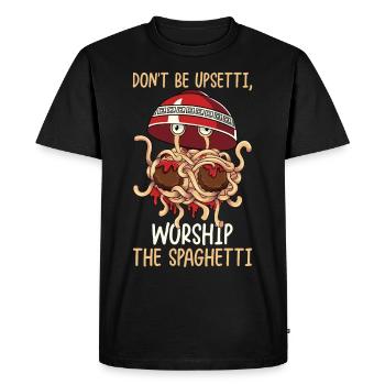 Flying Spaghetti Monster FSM - Men's Premium Organic T-Shirt - black - Front - Nico (187cm)